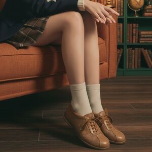 Vintage Italian Leather Oxford Flats | Meo Carelli